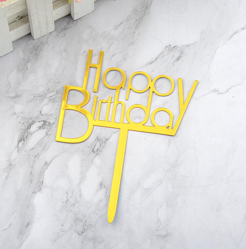 Gold & Black Mirrored Acrylic Cake Topper