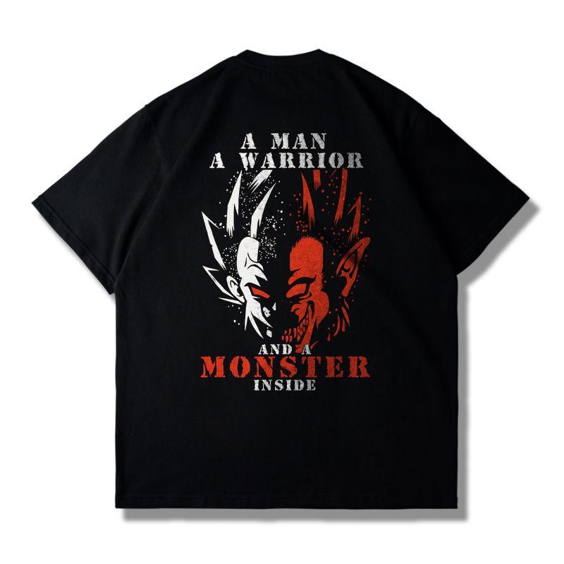 Japanese Animation Tide Dragon Ball Saiyan Wukong Short-sleeved T-shirt Men's and Women's Loose Summer Streetwear