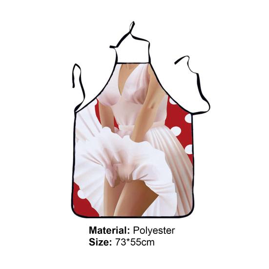 Vtipná zástěra Jemný polyester Nastavitelná Bez rukávů Sexy Vzor Unisex Zástěra pro Domov