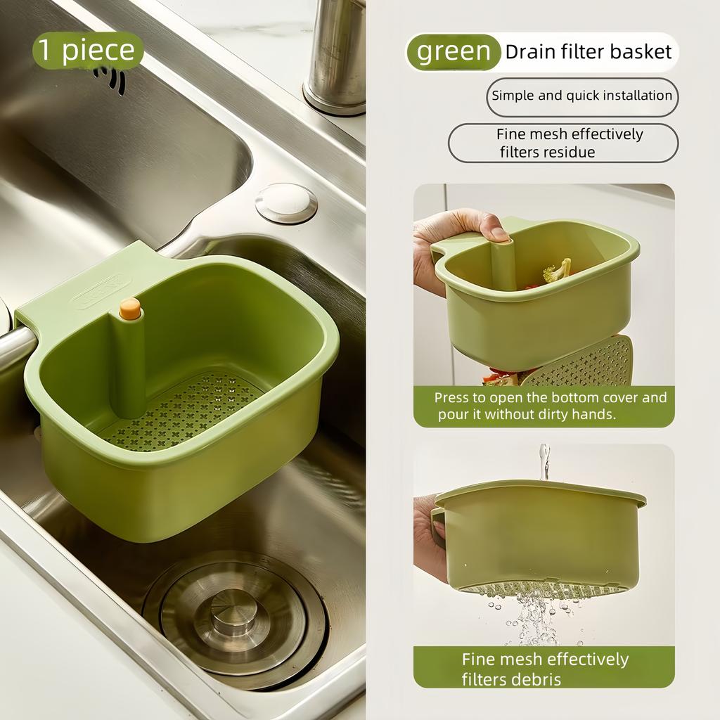 Kitchen Sink Drain Basket, Self-Cleaning Clog Prevention Mesh Filter Push Strainer for Kitchen and Bathroom - Automatic Food Waste Disposal