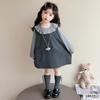 2025 New Fashionable Woolen Long Sleeve Two-Piece Autumn Dress Set for Baby Girls