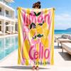 Summer Limoncello Letter Style Pink Yellow Stripe Limoncello Bottle Fruit La Dolce Vita Print Quick Dry Beach Towel