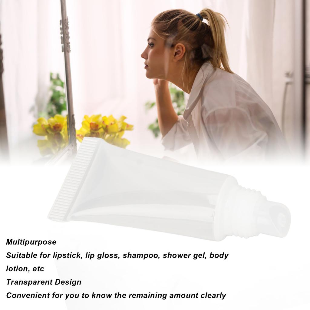 25pcs Lip Gloss Tube Refillable Clear Soft Mini Empty Cosmetic Container for Shampoo Body Lotion 5ml