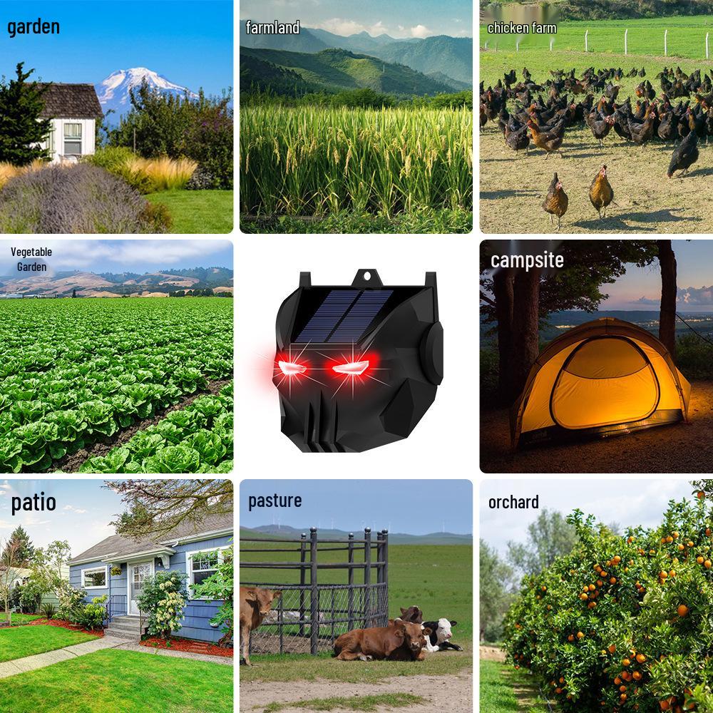 Solar-Powered Red Light Repellent for Rabbits, Wolves, Bears, Deer, and Weasels