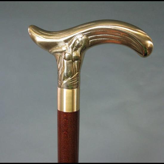 

Трость для ходьбы из цельной латуни для леди, викторианская деревянная трость, антикварный подарок