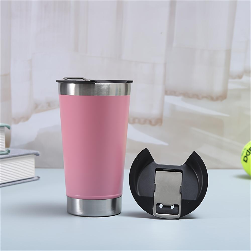 8pcs Lusella Tumbler 16oz Stainless Steel Beer Mug, Double Wall Vacuum Insulated Tumbler, Cup Lid with Bottle Opener, Keeps