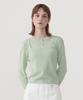 COVERNAT WOMAN Layered Round Neck Knit Light Green