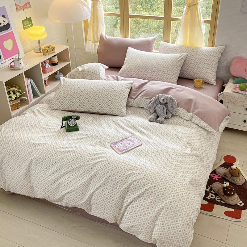 Elegant Blue Floral Pattern Duvet Cover Set 100% Cotton Soft Skin Friendly Queen Size Bedding Set Comforter Cover Pillowcases