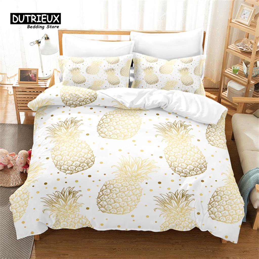 

Golden Pattern Butterfly Duvet Cover Set, 3Pc Bedding Set, Soft Comfortable Breathable Duvet Cover, For Bedroom Guest Room Decor EU single(135x200cm)