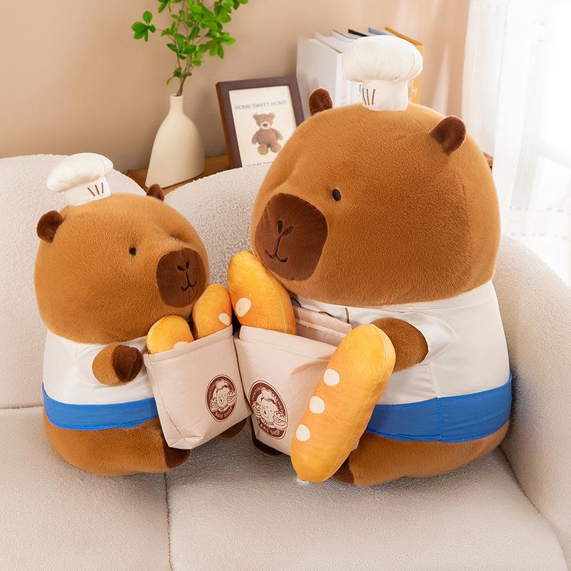 Czapka Piekarska Szefa Kuchni Kapibara Lalka Bagietka Lalka Kapibara Szmacianka