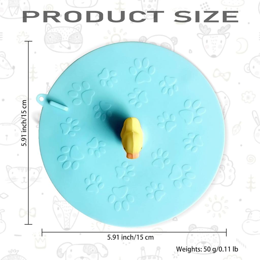 2 Pcs Sewer Deodorant Mat, 5. 9 inch Bathtub Sewer Cover Plug, Cute Silicone Bathroom Floor Sewer Cover, Kitchen, Bathroom and Laundry Room