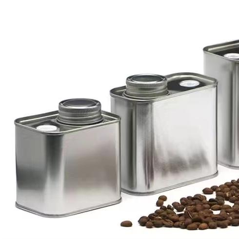 Exhaust Valve Sealed Metal Jar Coffee Bean Tin Box Packaging with Food-Safe Metal Box for Food Storage Coffee BeanTin Box