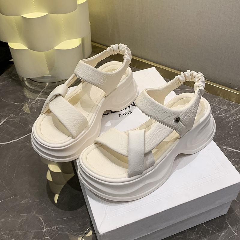 Cross-strapped Sandals Women's Summer New One-pedal Open-toed Casual Muffin Beach Versatile Sandals