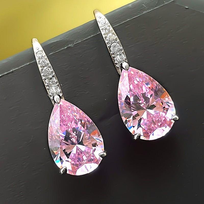 New Water Drop Pear Shaped Earhook Fashionable Simulation Exquisite Crystal Eardrop Charm