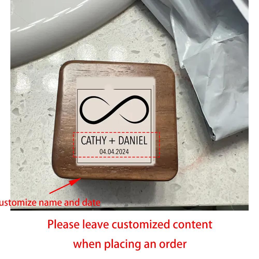 Personalized Wooden Wedding Ring Box Engraved Engagement Proposal Holder Bridal Future Mrs Gift Bachelorette Party Bridal Shower