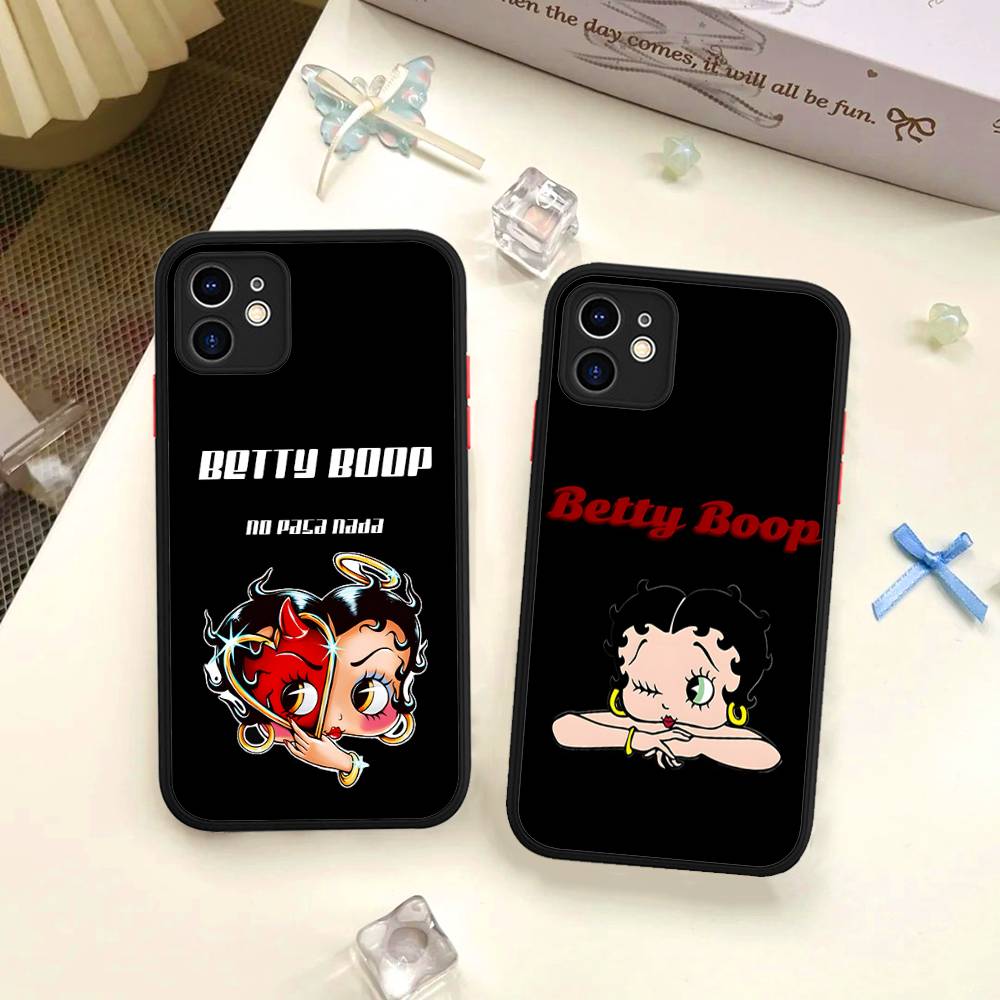 B-Bettys Boops Phone Case For IPhone 16 15 14 Plus 15 13 12 11 Pro Max X XS MAX Matte Cover