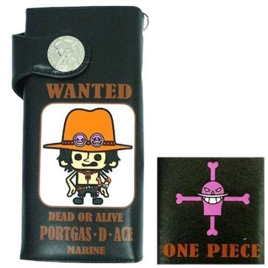 One Piece X PansonWorks Long Wallet with Chain 4TH Character Goods Online {Black} [Ace] Anime (Long Wallet) Shop