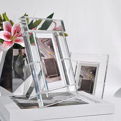 Modern Light Luxury Transparent Crystal Photo Frame Ornaments Model Bedroom Cloakroom Wedding Dress Shop Photo Frame Photo Frame Accessories