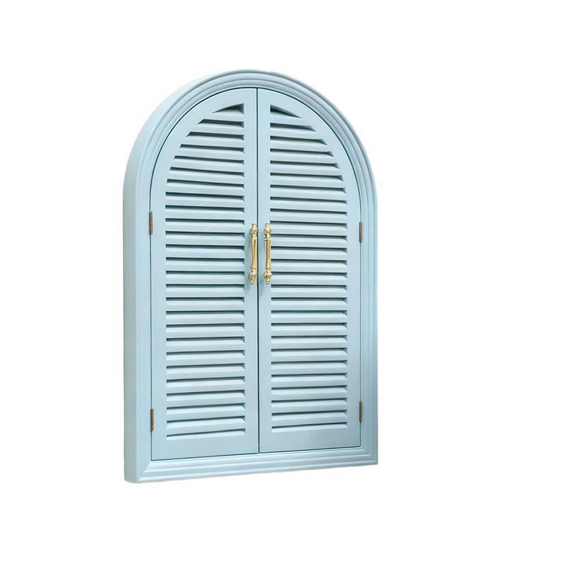 French-Style Solid Wood Shutter Mirror for Electrical Box Covering and Corridor Decor