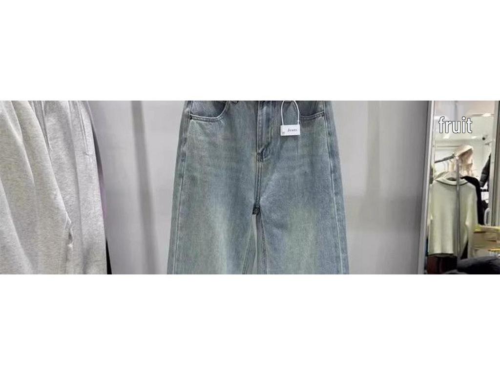Women's 145 Loose Wide-Leg High-Waist Straight Jeans for 2026 Spring/Summer - Short Length Boyfriend Style