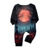 Family Matching Halloween Print Long Sleeve Pajama Set for Parents and Kids
