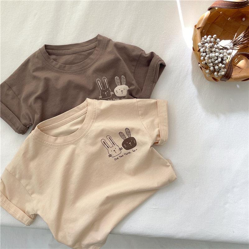 Toddler Korean Style Cartoon Short Sleeve Cotton T-Shirt