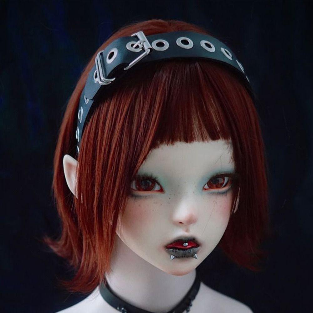 Gothic Style PU Leather Headband Handmade Steampunk Headpiece Rock Headband Punk Events