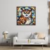 Full Embroidery Eco-Cotton Thread 11CT Print Stain Glass Owl Cross Stitch