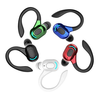 Auriculares inalámbricos con Bluetooth 5,2, miniauriculares individuales de negocios con gancho para la oreja, auriculares deportivos HIFI con cancelación de ruido y graves para videojuegos