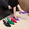 New Summer High Heel Women Sandals Fashion Cover Toe Singbacks Mules Shoes Ladies Elegant Dress Slip On Pumps