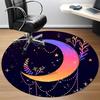 1pc Moon Stars Office Round Area Rug, Under Office Chairs Bedroom Living Room Home Decor, Room Deco, Available In Various Sizes