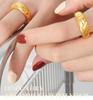 Gold Plated Geometric Striped Ring: Titanium Steel Jewelry for Women