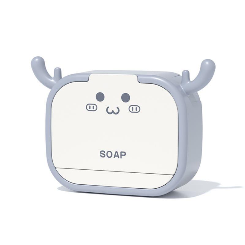 Soap Holder Abs Paste Wall-mounted Drain Punch-free Storage Rack Storage Disk For Bathroom Soap Container Box Creative Soap Dish