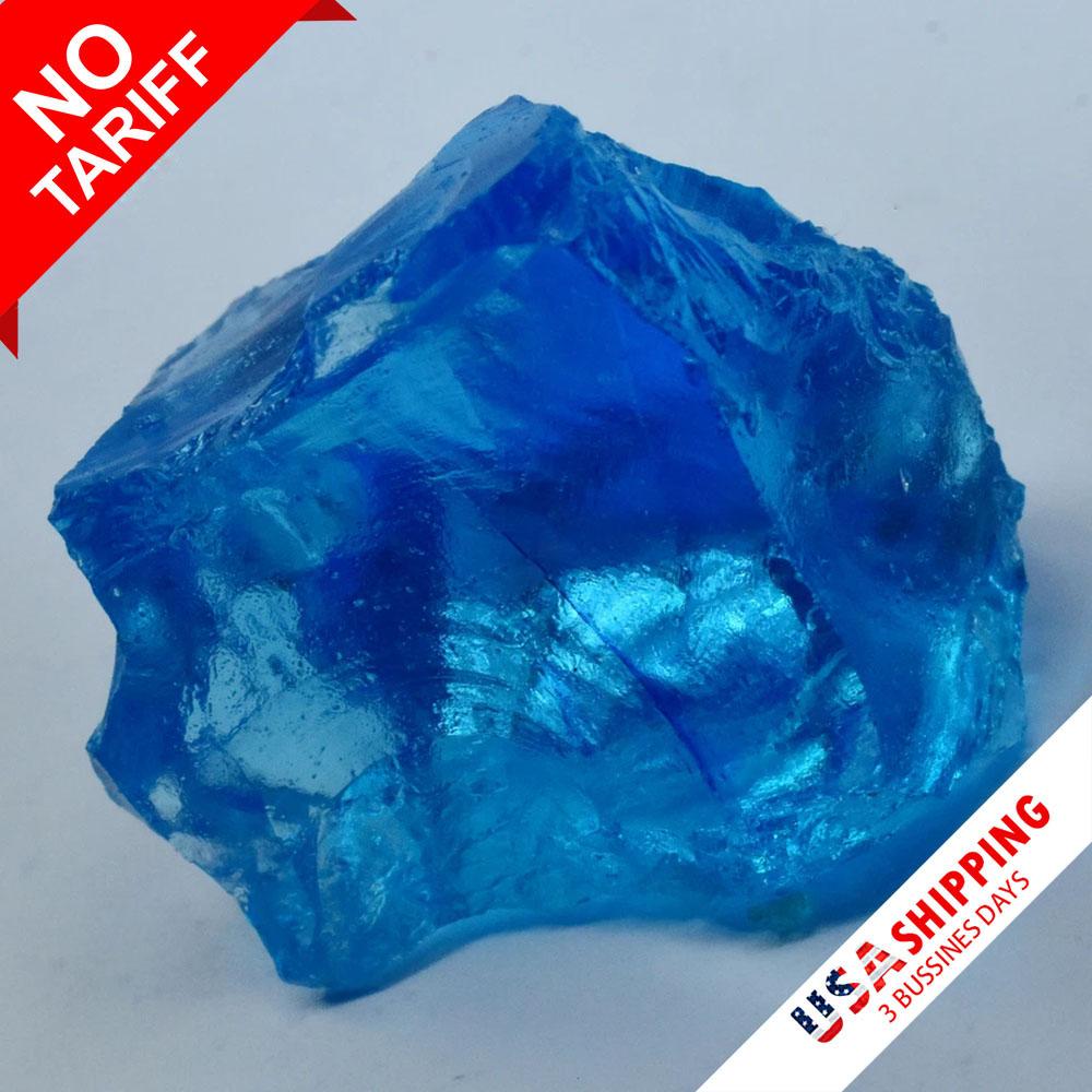 

120.85 Ct Blue Sapphire Lab-Created Uncut Rough CERTIFIED Loose Gemstone-W R-166-wh 27.1 mm approx синій