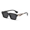  New Retro Square Sunglasses Women Gradient Leopard Shades UV400 Fashion Clear Lens Men Trending Rivets Frame