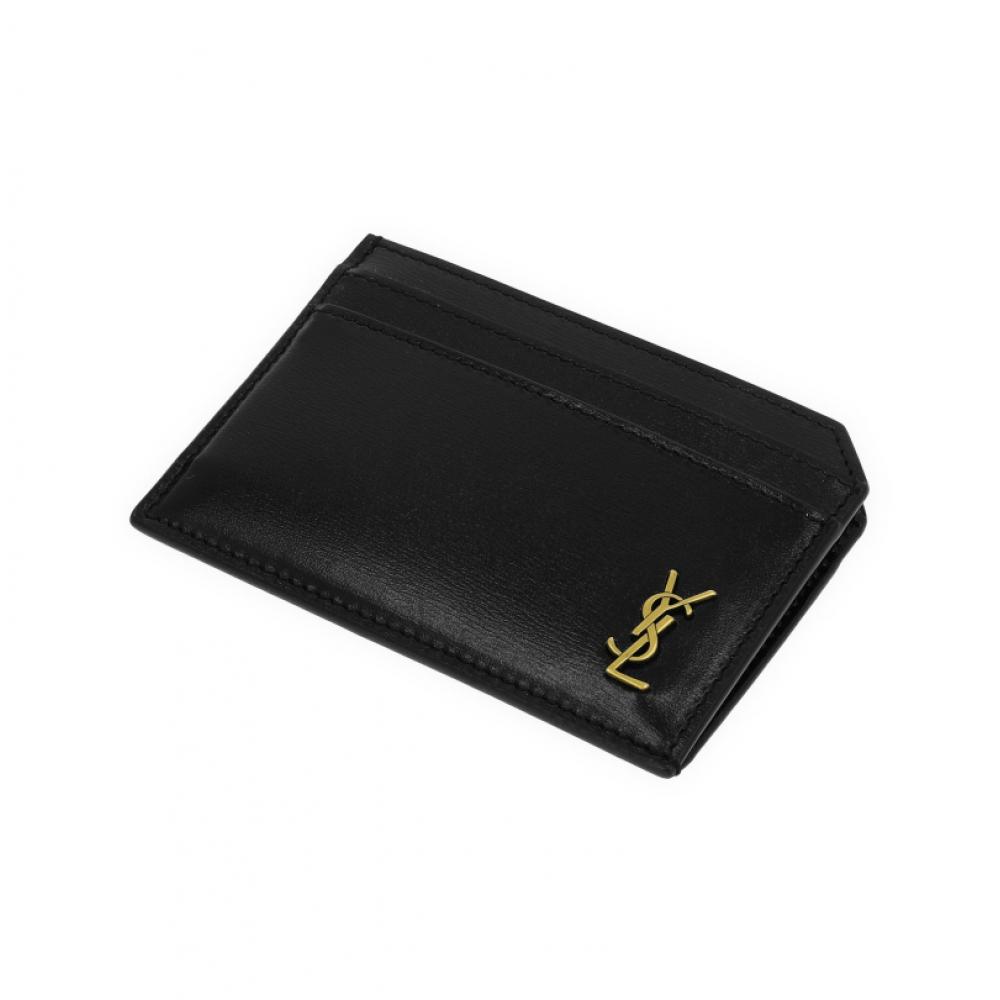 Saint Laurent Tiny Monogram Gold Open Card Wallet 758203 02g0w