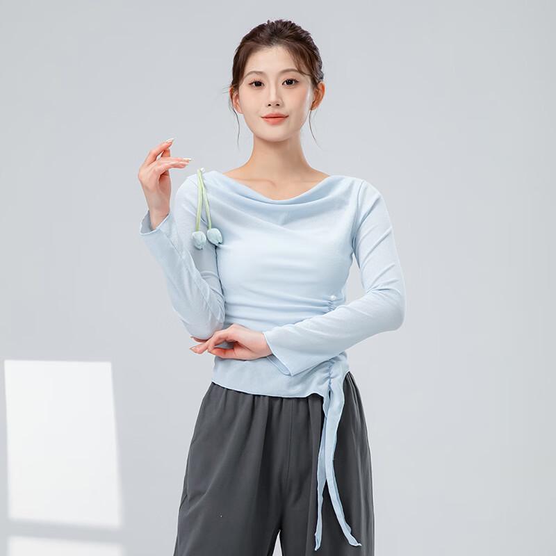 WEZHO French Draped Collar Dance Top