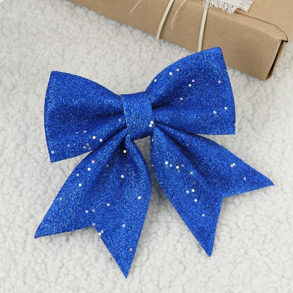 2pcs 20cm Sparkling Glitter Christmas Bow  Holiday Indoor Outdoor Decorations