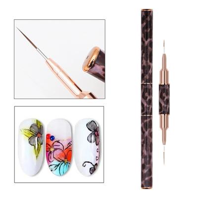 Nail Liner Pen Double Head Ultra-fine Soft Bristles Smooth Drawing DIY Leopard Rod Nail Color Drawing Liner Dotting Pen Nail Salon Supply