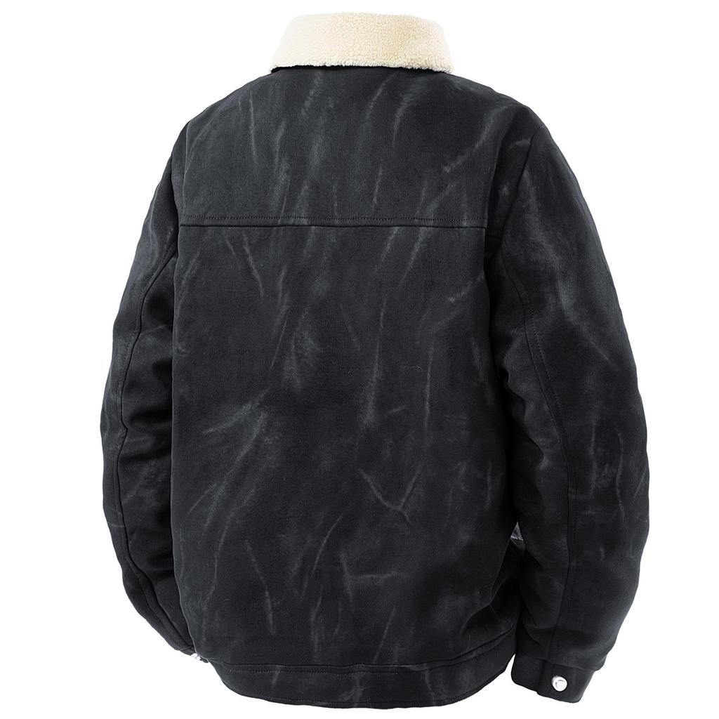 Men's Plush Fleece-Lined Suede Lapel Jacket: Business Casual, Versatile, Loose-Fit, Fashionable, Comfortable.