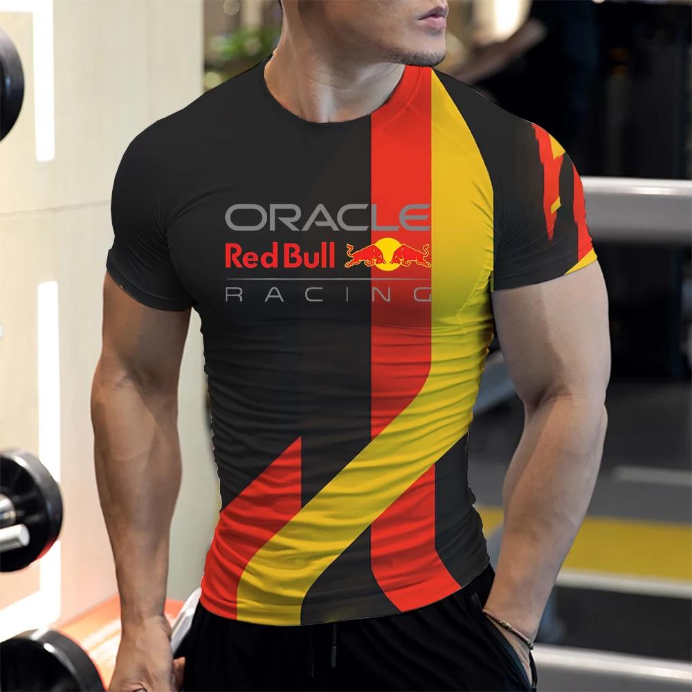 2025, the Latest Red Bull T-shirt, Fashionable Racing T-shirt, 3D Red Bull Print T-shirt, Urban Fashion, Red Bull Clothing
