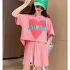 Girls' Summer Short Sleeved Sports Suit Summer Style Fashionable and Stylish Children's Summer Two-piece Set