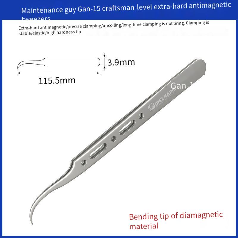 

G-15 Extra Hard Anti-Magnetic Curved Tweezers G-11 Straight Curved Sharp Point Precision Stainless for Mobile Phone Repairing B 1PC