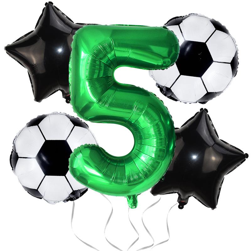 Soccer Birthday Balloon Kit Foil Football Air Globos 32inch Foil Number Balloons Kids Boys Sports Theme Party Favors Supplies