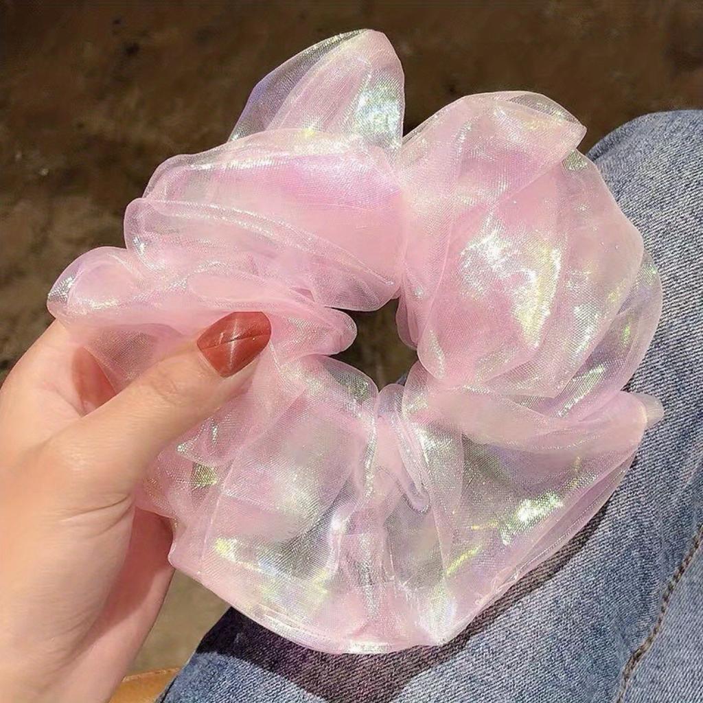Mermaid Scrunchies Hair Ring Reflective Color Laser Hair Ties Rope Summer Women Ponytail Hair Accessories Girls Hairbands Gifts