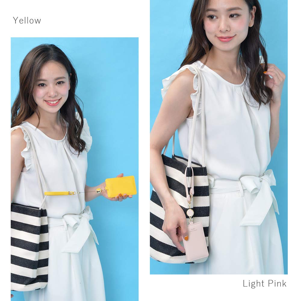 Gold F Reel Pass Case for Women with Leather Strap D-LOOP Poufé (124500-010-815)