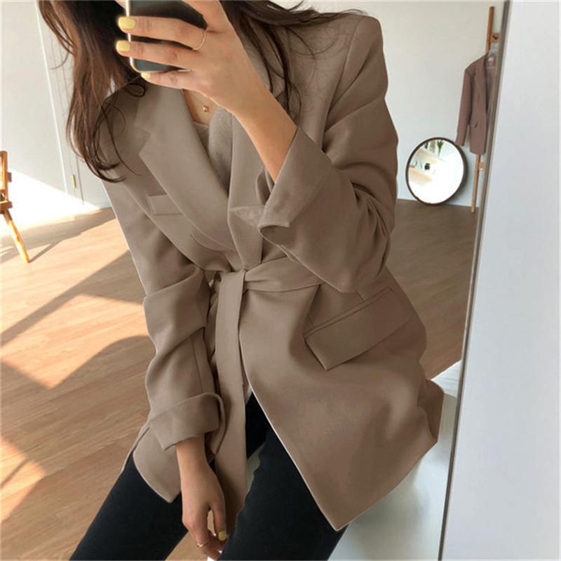 Women s Mid-Length Black Blazer - Spring & Autumn 2026, New Korean & British Style S