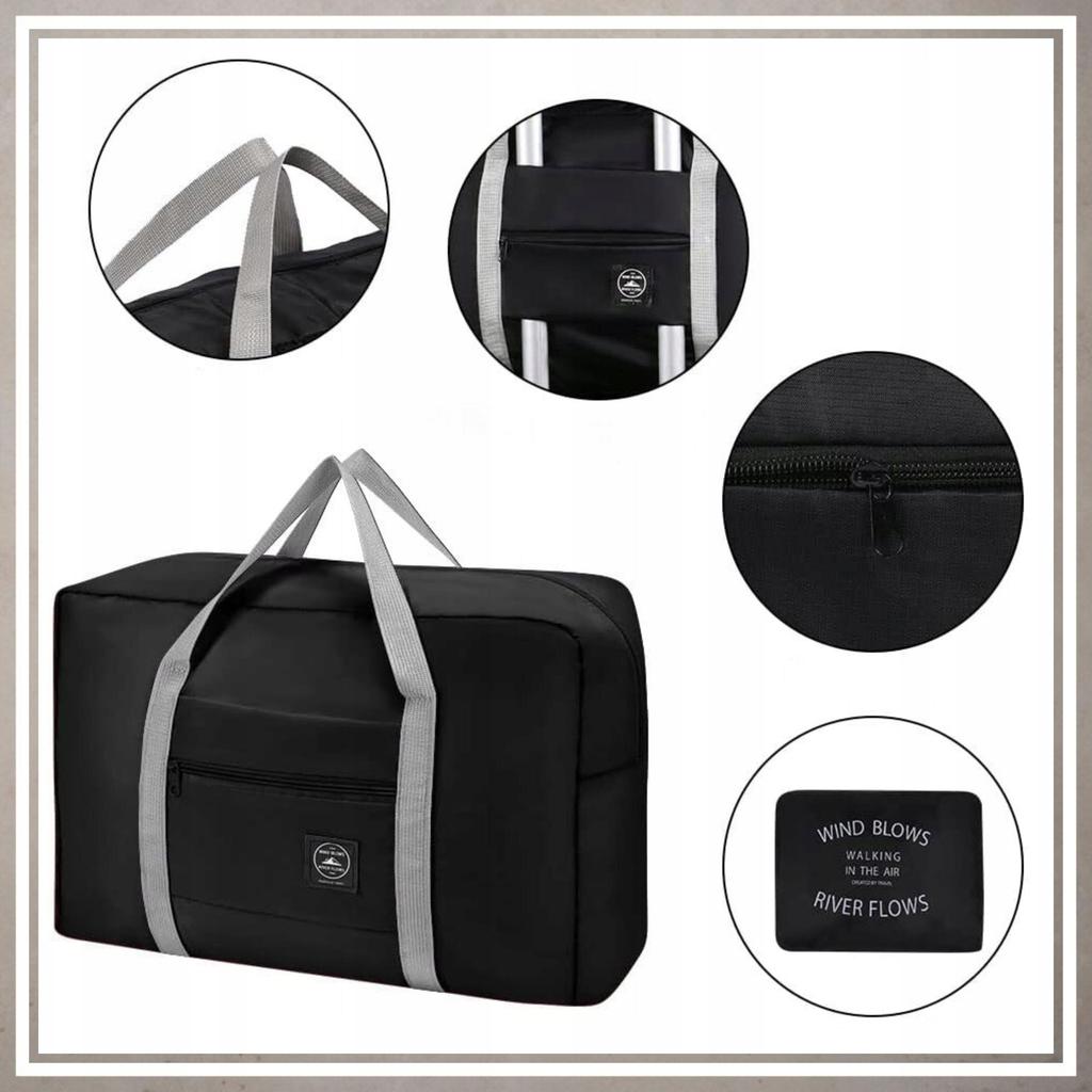 Lightweight, Large, Foldable, Spacious Travel Bag for the Car, BLACK