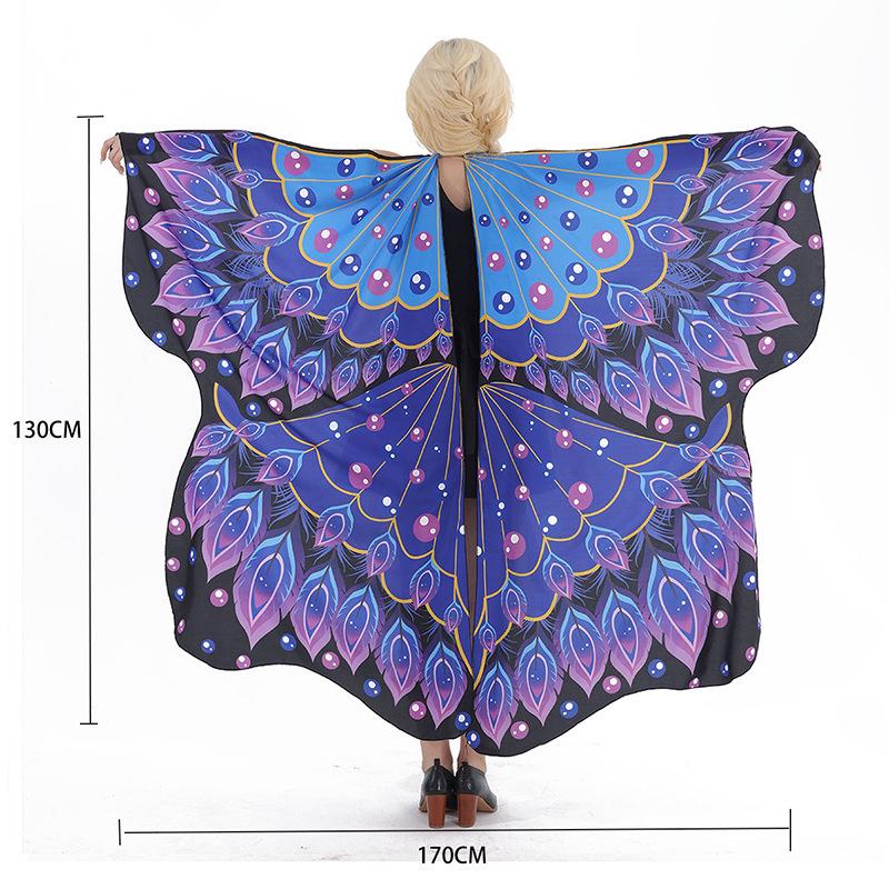 Butterfly Cloak Gradient Halloween Dance Shawl Wings