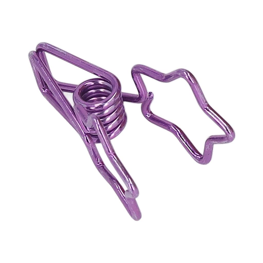 100pcs Star Binder Clips Cute Cartoon Hollow Strong Clamping Force Sturdy Metal Paper Clamps for Office Account Tickets